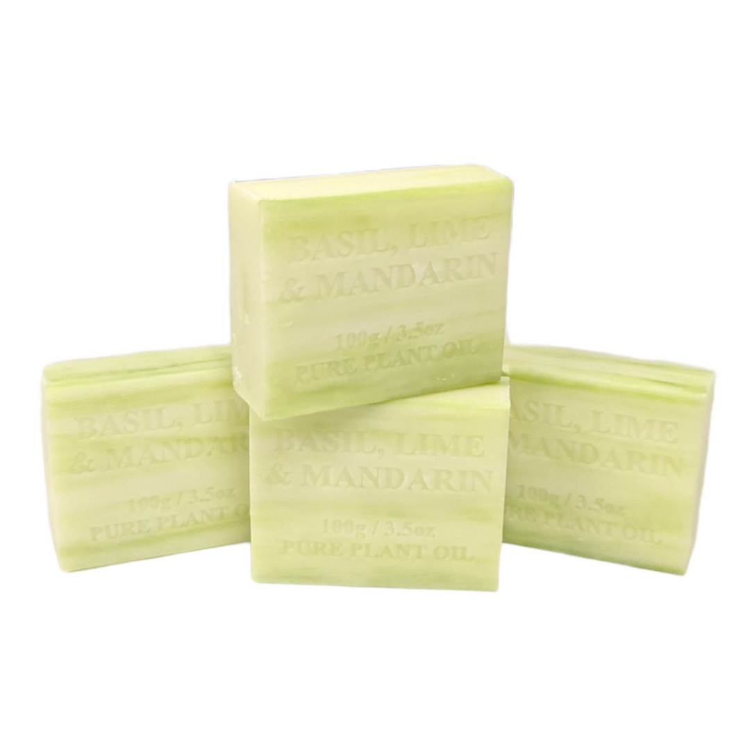 4x 100g Basil + Lime + Mandarin Scent Soap-0