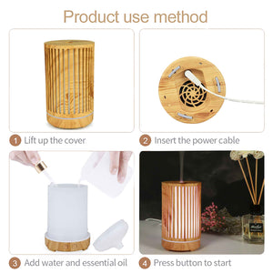 200ml Cylinder Essential Oil Aroma Diffuser with Remote-11